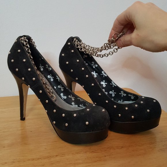 Dollhouse black velvet with metal polka dot chain Halloween - Picture 6 of 10